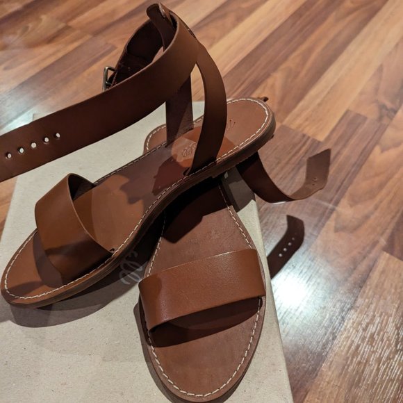 Nwt Madewell Boardwalk brown tan sandals 7.5 7 1/2 - Picture 2 of 2